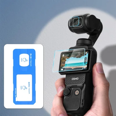BRDRC For DJI Osmo Pocket 3 Screen Protector Kit Lens + Display Integrated Tempered Glass Film