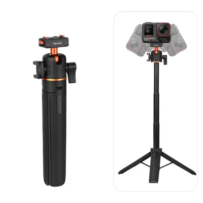 FLYMILE til Insta360 Ace Pro / X5 / X3 hurtigløsningsstativ med magnetisk snap-on og 360 graders kuglehovedstativ