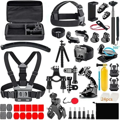 71 in 1 Action Camera Accessories Kit Chest Head Strap Selfie Stick Floating Handle Set for GoPro / DJI / Insta360