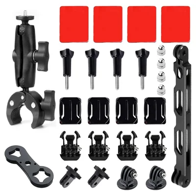 23Pcs / Set Motorcycle Accessory Bundle for Insta360  /  DJI  /  GoPro Action Camera Mount Kit