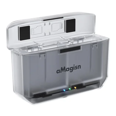 AMAGISN PD12 Fast Charging Case for DJI Osmo Action 5 Pro  /  4  /  3  /  Osmo 360 Camera Battery Storage Box