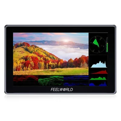 FEELWORLD H5 5.5 Inch 1200nit High Brightness Monitor 12G SDI HD 2.0 Touch Screen Camera Field Monitor