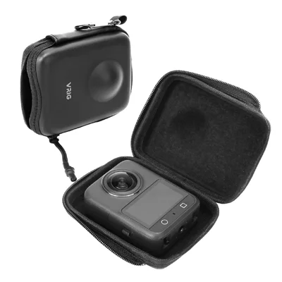VRIG AC-57 til DJI Osmo 360 kameraopbevaringstaske i PU-læder mod stød med lynlås beskyttelsesdækket