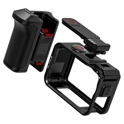 FLYMILE til DJI Osmo Action 6 Street Photography-håndtagsæt, modulær design med magnetisk quick-release og cold shoe-mount - Sort
