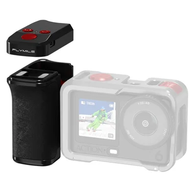 FLYMILE til DJI Osmo Action 6 Fotograferingshåndtagssæt med Bluetooth-kompatibelt Gadekameragrebsfastholdelse - Sort