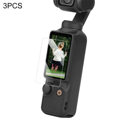 3Pcs For DJI Osmo Pocket 3 Camera Screen Protectors Tempered Glass 9H Hardness Camera Films - Transparent