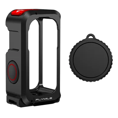 FLYMILE til DJI Osmo Nano Metal Rabbit Cage, aluminiumslegering, hurtigløsning, beskyttende ramme med objektivdæksel - sort