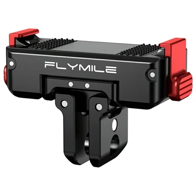 FLYMILE Aluminiumlegering Basis voor DJI Osmo 360 / Action 5 Pro / 4 / 3 Draaibare Magnetische Snelkoppelbasis - Zwart