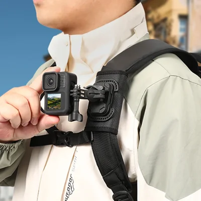STARTRC Support universel à dégagement rapide pour sac à dos et sangle d'épaule pour caméras Insta360/GoPro/DJI - Accessoires - Noir