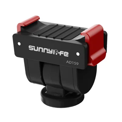 SUNNYLIFE OP4-AD159 For DJI Osmo Pocket 4 / 3 Quick Release Adapter 1/4 Thread 180 Degree Adjustable Mount - Black