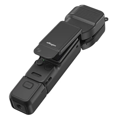 AMAGISN 3 in 1 voor DJI Osmo Pocket 4 beschermhoeset met cardanische beschermhoes, siliconen behuizing en handvatsleeve - Zwart