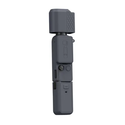 6Pcs Silicone Protective Cover Set for DJI Osmo Pocket 4 Camera Anti-slip Lens Cap Full Body Protection Case with Lanyard - Black