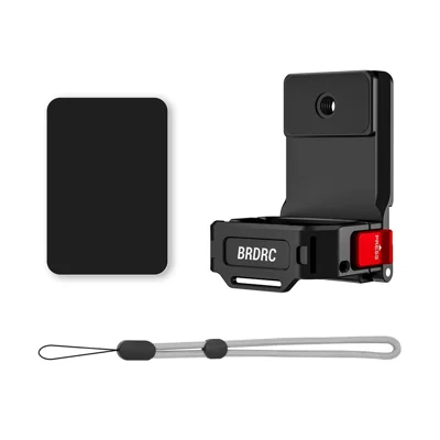 BRDRC 9-in-1 Interface Erweiterungs-Magnet-Halterung für DJI Osmo Pocket 4P / 4 / 3 180 Grad verstellbarer Aluminiumlegierungsständer - Schwarz