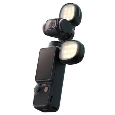 TELESIN S5-BGD-23-TDJ 2 pièces Mini lampe de remplissage magnétique pour DJI Osmo Pocket 4 / 4P, lampe vidéo LED 3 températures de couleur - Noir