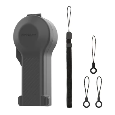SUNNYLIFE OP4-K256 Schutzhülle für DJI Osmo Pocket 4 / 3 Stoßfester Hard-PC + Silikon Gimbal-Halter-Transportkoffer mit Riemen – Atmosphärisches Schwarz