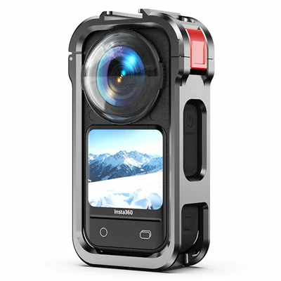 Алюминиевый быстросъёмный крепёжный каркас Rabbit Cage с креплением Cold Shoe для Insta360 X6 — чёрный