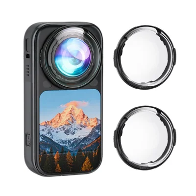 2 Pezzi/Set per Insta360 X6 Protettore Obiettivo in Vetro Temperato 10H Alta Durezza Montaggio Rotante Impermeabile Antipolvere