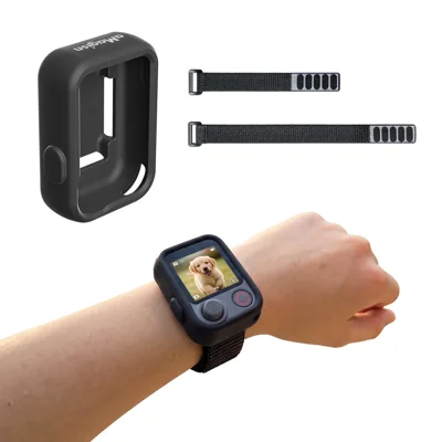 AMAGISN BD86 Silicone Protective Case for DJI Osmo Pocket 4P Remote Control with Adjustable Straps - Black