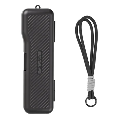 SUNNYLIFE OP4-K249 Schutzhülle für DJI Osmo Pocket 4 / 3, Kunststoff + Silikon, magnetische Filteraufbewahrung, Klappdeckel – Schwarz