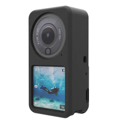 For DJI Action 2 Soft Anti-Drop Anti-Scratch Silicone Protective Cover Dust-Proof Sports Action Camera Accessories - Black