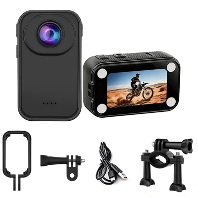 SP02 Câmara Miniatura 2K HD Ângulo Amplo 120 Graus Gravador Desportivo Portátil com Imã para Gravação em Bicicleta - Preto