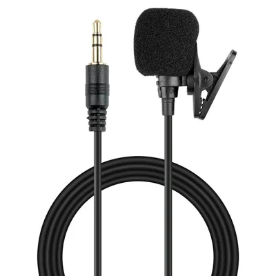 1.5m Cable Lapel Microphone Outdoor Livestream Recording Noise Reduction Dual Capacitor Mini Clip On Mic