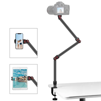 PULUZ PU3103B C-Clamp Desktop Overhead Photography Video Live Streaming Aluminum Alloy Stand