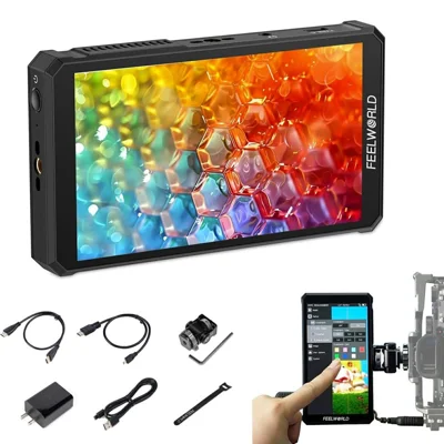 FEELWORLD PS6 5.5 Inch OLED HD Camera Monitor 4K60HZ Portrait / Landscape Touchscreen Display for Photography / Videography - US Plug