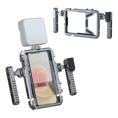 JMARY MS-98 Aluminiumlegering Smartphone Videostelling Stabilisator Frame Vlogging Cage Kit Draadloze Afstandsbediening