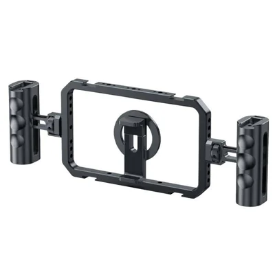 SCG-P03 Aluminiumlegering Smartphone Videostandaard Stabilisator Frame Dubbele Handgreep Magnetische Camerahouder 61 - 85mm Klemwijdte