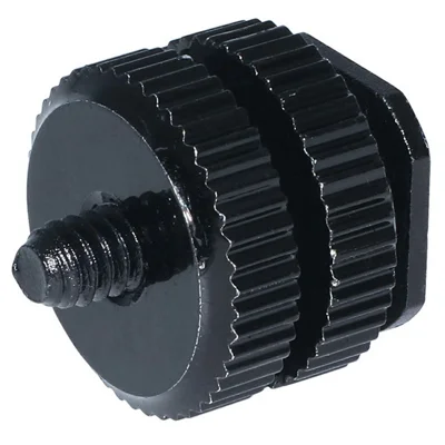 E001 1  /  4 Inch Screw Hot Shoe Mount Aluminum Alloy Adapter for Flash DSLR Camera Microphone Stand Bracket - Black