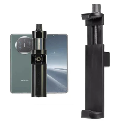 YUNTENG VCT-205 Folding Phone Tablet Clip 1 / 4 Screw Mount Universal Holder for Live Streaming Photography - Black