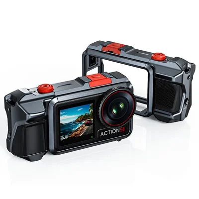 DJ-5 Aluminum Alloy Protective Case for DJI Osmo Action 3  /  4  /  5 Pro Cage Frame Action Camera Protective Cover - Grey