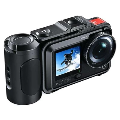 DJ-6 Detachable Magnetic Camera Cage Frame Case for DJI Osmo Action 6 Lightweight Aluminum Camera Protective Frame for Travel Outdoor Photography - Black
