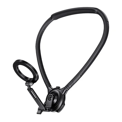 G03 Soporte Magnético para Cuello, Soporte para Teléfono con Vista en Primera Persona, Anti-Vibración, Rotación de 360 Grados, Soporte para el Cuello para Teléfonos Inteligentes de 4-6,5 Pulgadas - Negro