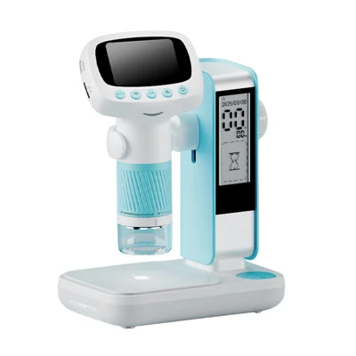 CM5 Digital Elektronisk Mikroskop 2,0 tum IPS-skärm 2M/3M/5M Foto 720P/1080P Video Handhållen/Skrivbords 2 i 1 - Blå
