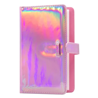 3-inch Mini Photo Album for Gopro Hero 12 / Fujifilm Instax Mini 11 9 8+ 8 90 70 26 25 7s 50s PU Leather 108 Pockets Album - Aurora Pink