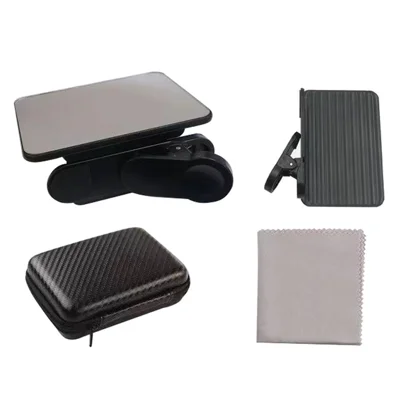 Mobile Phone Photography Reflection Mirror Outdoor Travel Photo Reflection Effect Auxiliary Tool with Clip for Cell Phone - Black
