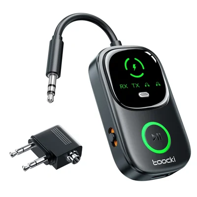 TOOCKI BT05 2 en 1 Récepteur Émetteur Audio Bluetooth Adaptateur Audio 3,5 mm V5.4 Double Mode pour Voiture Télévision