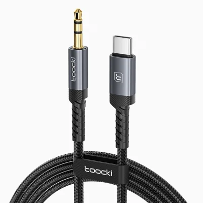 TOOCKI TQ-YP09C 1 m Audiokabel DAC-Chip HiFi-Sound USB-C-Stecker auf 3,5-mm-Stecker Aux-Kabel für Kopfhörer Lautsprecher