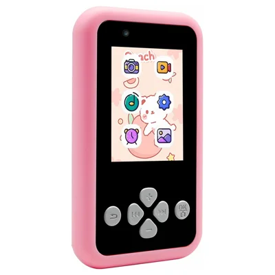 KDC-0027A 2.4 inch Screen Kid's Phone Toy Digital Camera Children Educational Toy (32G TF Card+Card Reader) - Pink
