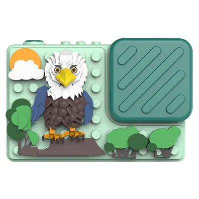 H5 Eagle Design Building Block Toy 2.4-inch IPS Screen Digital Camera Kids Dual Lens Camera - Green