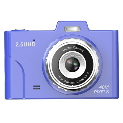HD Pixel CCD Retro Student Camera 2.8-inch LCD Display Portable Digital Camera Support TF Card - Blue