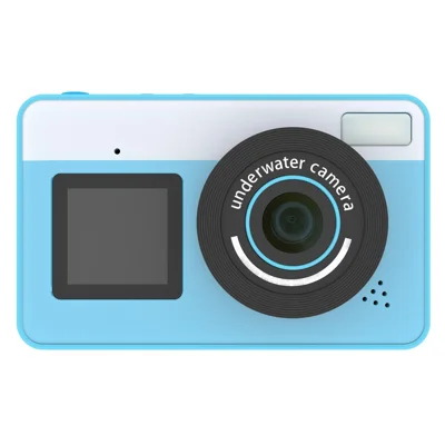 D70 2.8 + 1.44 Inch Dual Screen Digital Camera Waterproof Camera with 32GB Card - Blue