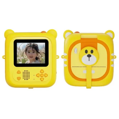 D2 2.4 Inch Instant Print Camera for Kids HD Flip Lens Colorful Photo Printing Video Recorder - Yellow