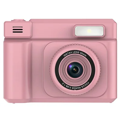 D15 For Kids Portable Video Recorder 2.4 Inch IPS Screen Instant Print Camera Built In Fill Light (Support Monochrome Printing) - Pink