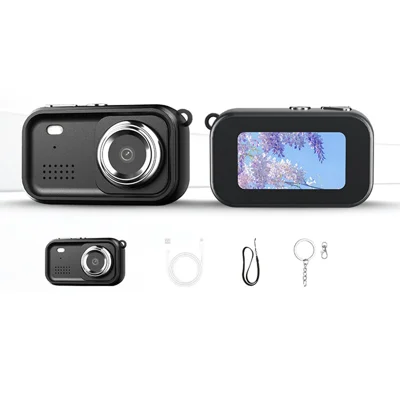 Y10 Mini Digital Camera 1.47 Inch 1080P Kids Keychain Camera for Photography / Video Recording (Without Memory Card) - Black