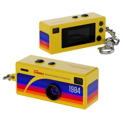 G6 0.96 Inch TFT Screen 2MP Thumb Camera with Keychain 1080P HD Mini Video Recorder for Kids Birthday Gift - Yellow