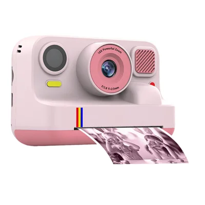 K12Pro 2.4 Inch HD Instant Camera Mini Kids Camera with Photo Printing/Video Recording Compatible App - Pink