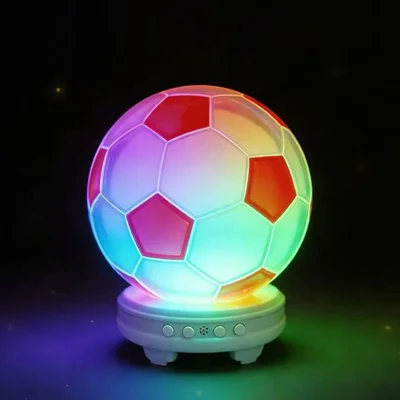M267 Football Shape Bluetooth-compatible Speaker with RGB Light Wireless Stereo Sound 5W Desktop Subwoofer - Red